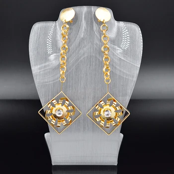 Slnečné Šperky Klasické Šperky Štvorcové Náušnice Pre Ženy Latríny Visieť Náušnice Pre Strán, Svadby, Každodenné Vysoko Kvalitné Náušnice