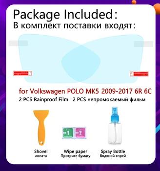 Pre Volkswagen VW POLO 6R 6C 2009-2017 5 MK5 Úplné Pokrytie Anti Fog Film Spätné Zrkadlo Rainproof Anti-Fog Filmy Clean Príslušenstvo