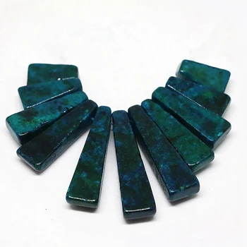 Vysoko kvalitné modrá zelená chrysocolla kameň 11 kusov stick prívesok nastaviť 15-40 mm módne ženy elegantné šperky čo B1556