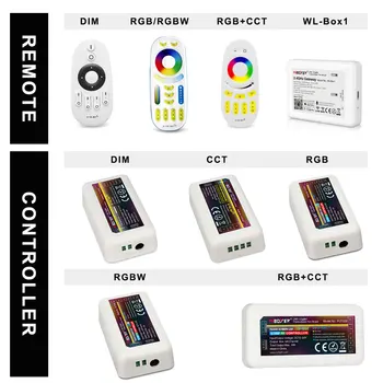 Milight Smart RF Diaľkové Ovládanie 2.4 G LED Pásy Radič / WiFi APLIKÁCIE Color Control / RGBW / RGB / Double Biele LED Pásy!