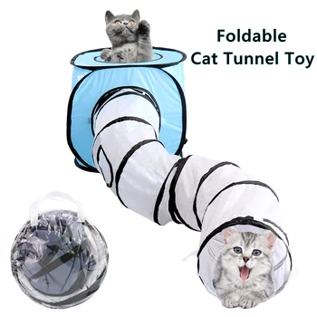 3 Otvory Mačka Tunel Mačka S Tvar Vŕtať Barel Kitty Školenia Interaktívny Stan Vnútorné Vonkajšie Pet Hračky Pre Mačky Skladacia Tunel Hračka