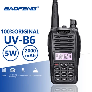 BaoFeng UV-B6 Prenosné Walkie Talkie 5W Dlhý Rad obojsmerné Rádiové Duálne Pásmo VHF UHF palubného telefónu B6 Woki Toki FM Vysielač