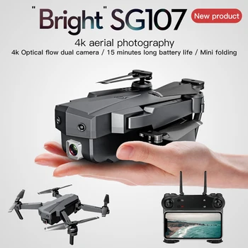 SG107 Mini Drone s 4K WIFI FPV HD Dual Camera Quadcopter Optický Tok Rc Dron Gestami Deti Hračky VS E58 E68 SG106