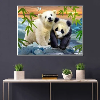 Nové 5D Diamond Maľovanie Jungle Panda DIY Diamond Výšivky Plný Vrták Mozaiky Cross Stitch Obraz Zvierat Umenie Domáce Dekorácie