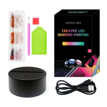 USB 5D Diamond Maľovanie Led Lampy, Nočné Svetlo DIY S Nástroje na Modelovanie Panny Márie Výšivky Domova Spálňa Farebné Dary