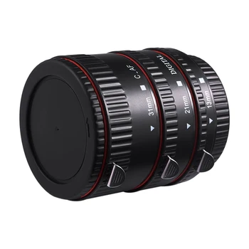 Andoer Farebné Kovy TTL (Automatické Zaostrovanie AF Makro Predĺženie Trubice Krúžok pre Canon EOS EF EF-S 7D 60D 5D II 550D Červená Predĺženie Trubice