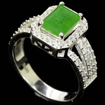 15x10mm SheType Elegantné 4.9 g Reálne Zelený Smaragd, Tanzanite Darček Pre Dievčatá Skutočný 925 Pevné Šterlingov Strieborné Prstene