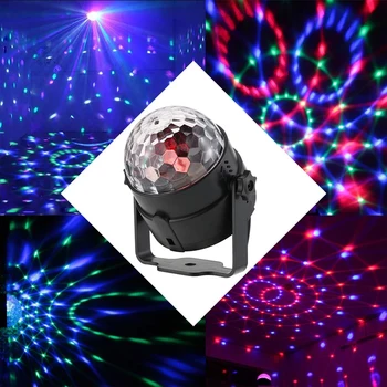 CUDZIE 3W RGB LED DJ, Disco Crystal Magické Gule, Svetlo, Zvuk Fáze Aktivuje svetelný Efekt Strany Dovolenku Narodeniny, Svadba KTV Lampa