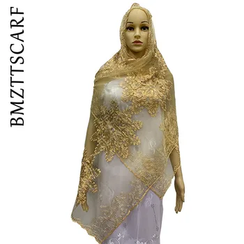 Vysoká Kvalita Afriky moslimských žien čistý šatku čistý zápas bavlna, vyšívané s korálkami pre ŠÁLY PASHMINA BM914