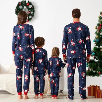 Nová Rodina Zodpovedajúce Vianočné Pyžamo Sady Vianoce Dospelých Otec, Matka, Dcéra Santa Claus Tlač Sleepwear Odev Odev Oblek