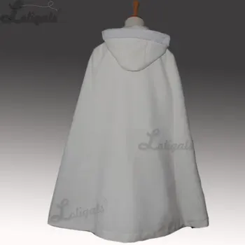 Biele dámske Pončo Kabát Dievča Voľné Lolita Plášť s Kapucňou Plus Veľkosť Cape Vlastné Prispôsobené