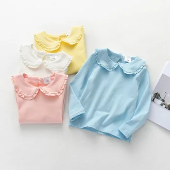 Baby Dievčatá T-shirts Princezná Novonarodené Deti Oblečenie Veľkoobchod Batoľa Bavlna, Dlhý Rukáv T shirt Blúzka Ležérne Oblečenie
