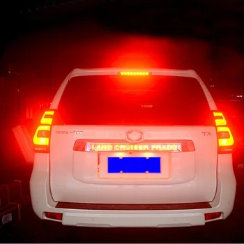 Príslušenstvo Toyota Prado 150 Pôdy Cruiser Prado FJ150 2018 Auto Chrome LED Veka batožinového priestoru Kryt Brzdové Svetlo Jazdy Svetlo