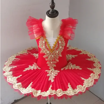Ruoru Biela Červená Ružová Farba Palacinka Tutu Deti Tanečné Kostýmy Profesionálne Balet Tutu Dancewear Balerína Baletné Šaty Dievča Dospelých
