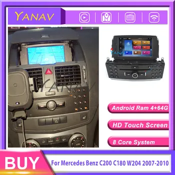 Android 10.0 autorádia palyer Pre-Mercedes Benz C200 C180 W204 2007-2010 dotykový displej auto video, dvd prehrávač, prijímač autoradio
