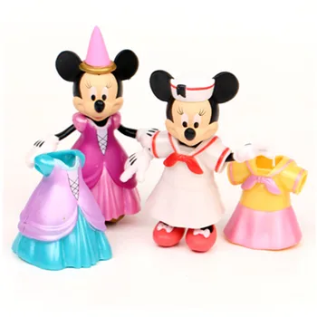 Disney Najnovšie 15pcs/Set 10 cm Mickey Mouse, Minnie Donald Duck Kolektory Akcie Obrázok Nastaviť S Magic Klip Šaty, Hračky, Bábiky Dary