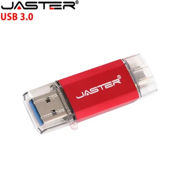 JASTER USB 3.0 Typ-C 3.1 usb flash disk 3.0 64GB Kovové Vlastné Pero Disk 32GB USB kľúč 16GB pre Telefóny s Micro USB Flash Typ C
