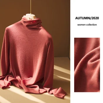 Vlna pulóver sveter turtleneck ženy módny pletený pulover dámske svetre jeseň 2020 dlhý rukáv jumper vysoká krku hnedá