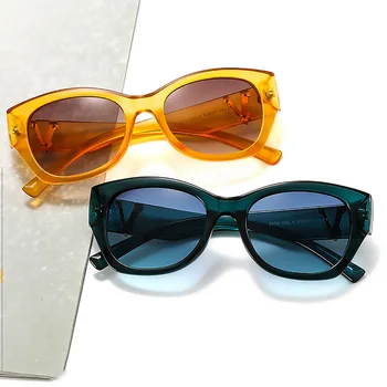 Nové Retro Dizajnér Cat Eye slnečné Okuliare Ženy Móda Brown Gradient Dospelých Okuliare Prom Trend v Tvare Slnka Ženské Okuliare UV400