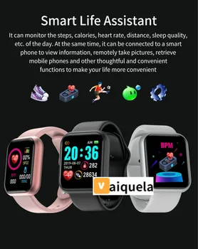 D20 Bluetooth Smart Hodinky Mužov Nepremokavé Šport Fitness Tracker Inteligentný Náramok Krvného Tlaku, Tepovej Frekvencie Y68 Smartwatch