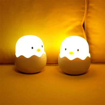 LED Nočné Svetlo Zvierat, Vajcia Kuriatko Tvar Nabíjateľná Noc lampa Mäkké Cartoon Baby Škôlky, Spálňa Čítanie pre Deti Darček k Narodeninám