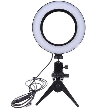 Fotografie LED Selfie Krúžok Svetlo 16 CM Stmievateľné Fotoaparát Telefónu Krúžok Lampa 6inch S Tabuľkou Statívy Pre make-up Video Studio Live