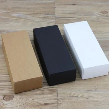 10 veľkostí Kraft black white darček obal, krabicu kraft prázdny obal papier darčekové papierové krabice s vekom Darčekové balenie box