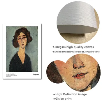 Amedeo Modigliani Art Obrázok Abstraktnej Maľbe Vintage Plátno Plagát Na Stenu Art Print Dekoratívny Obraz Moderné Domáce Dekorácie