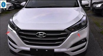 Yimaautotrims Auto Príslušenstvo Predné svetlomety Lampa Obočie Viečka Kryt Trim 2 Ks vhodné Na Hyundai Tucson 2016 2017 2018 ABS