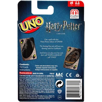 Mattel Hry UNO Harry Potter Rodiny Funny Zábavu, Doskové Hry, Zábavné Hracie Karty Darčeka Uno Karty Hra Puzzle Karty Hračky