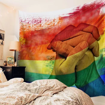 Lgbt Pride Rainbow Ručné Nástenné Závesné Steny Výzdoba Prehoz Cez Posteľ Gobelín Prehoz Deka Posteľnej Bielizne A Uterákov List Osobné Pohodlie