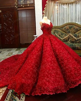 Iskrivý Červená Princezná Quinceanera Šaty 2021 Luxusné Zapojenie Sladké 15 16 Šaty Plesové Šaty Prom Šaty Svadobné Boutique