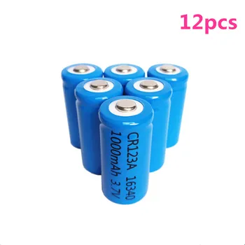 12pcs/veľa 3,7 V 1000mAh Li Li-ion 16340 Batérie CR123A Nabíjateľné Batérie 3,7 V CR123 pre Laserové Pero LED Baterka Bunky