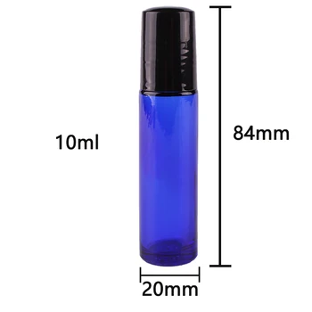 24pcs 10 ml Kobaltová Modrá Esenciálny olej, Sklenené Prejdite na Fliaš, Fľaštičiek s Nehrdzavejúcej Ocele Valca Loptu na parfum aromaterapia