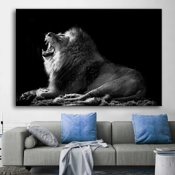 Black White Revúci Lev Plátne Obrazy Zvierat Plagáty A Vytlačí Afrike Voľne Žijúcich Zvierat Obrazov Na Stenu Obývacia Izba Domova