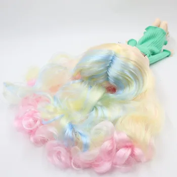 Blyth bábika ľadovej parochňu len rbl pokožku hlavy a dome farebné vlasy mix vlasy pre DIY vlastné bábiky