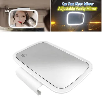 LED Auto, vnútorné Zrkadlo s Dotykom Prepnúť 400mAh make-up Zrkadlo Slnečná Clona Baby Auto Zrkadlo Spätné Zrkadlo auta Kozmetické Zrkadlo