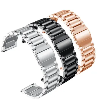 Z nehrdzavejúcej ocele watchband 20 mm 22 mm čierna zlatá strieborná ružové zlato náramok Nahradenie kovových pásov pre Samsung Výstroj Šport S2 S3