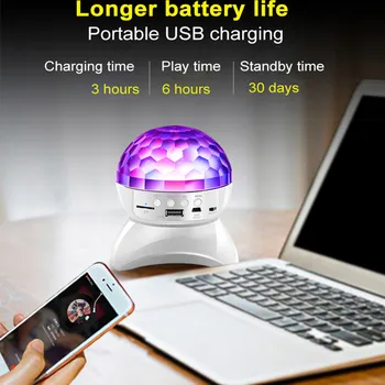 Bezdrôtový Bluetooth Reproduktor Fáze Svetlo LED Disco Ball Svetlá USB Nabíjateľné Hudby Projektor Noc Svetiel na KTV Strany Svadbu
