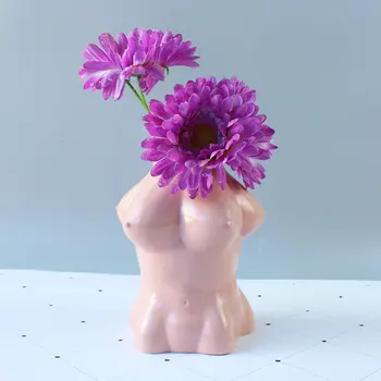 Keramika Body Art Design Kvetinové Vázy Ženské Plastiky Vázy Kreatívne Hobby Váza Výsadbu Stroj Domáce dekorácie Príslušenstvo