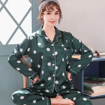 JÚL JE PIESEŇ 2020 Ženy 7 Ks Pyžamo Nastaví Odolnosť Faux Hodváb Pyžamo Ženy Sleepwear Sady Jeseň Zima Topy+Nohavice+Tričko+Nohavice