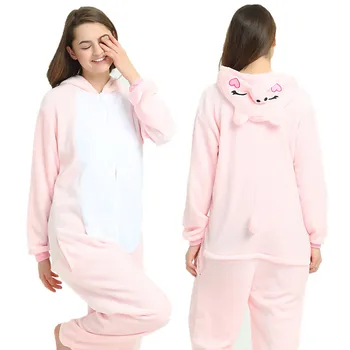 2019 Zimné Ošípaných Pyžamo Zvierat Sleepwear onesie Kigurumi Ženy Muži Unisex Dospelých Flanelové Nightie Domáce oblečenie Sady