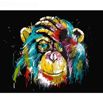 Maľovanie Podľa Čísel DIY Dropshipping 40x50 50x65cm Farebné Orangutan Zvierat Plátno Svadobné Dekorácie Umenie obrázok Darček