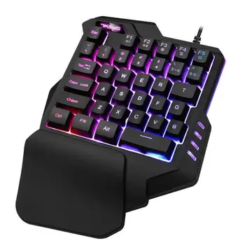 Jednou Rukou na Ľavej Strane Mechanické Káblové Gaming Keyboard LED RGB Podsvietenie Herné Klávesnice Herný ovládač Periférnych zariadení