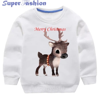Vianočné Mikina Hoodies Deti T-Shirt Sveter Baby Dievčatá Chlapec Deti Long-Sleeve Jeseň Bavlnené Oblečenie Oblečenie, Topy dKYT34