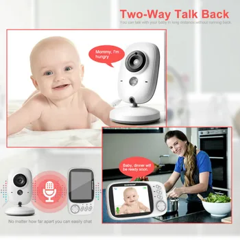 VB603 Video Baby Monitor 2.4 G Bezdrôtový 3,2 Palcov LCD 2 Way Audio Hovoriť Nočné Videnie Dohľadu Bezpečnostné Kamery Opatrovateľky