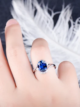 Zafír, Modrá gem, prstene pre ženy 925 sterling silver, uxury ženské doplnky,darčeky pre ženy , Šperky 2020,svadobné