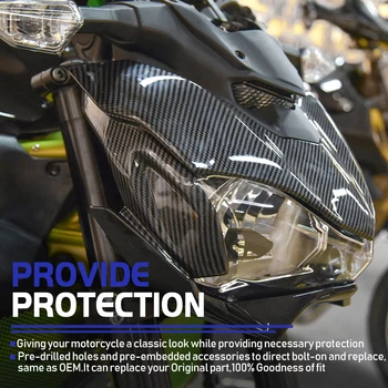 Motocykel Prednej Strane Nosa Kryt Svetlometu Panel Kapotáže Kryt Uhlíkových Vlákien Vhodné Pre Kawasaki Z900 2017 2018 2019 Z 900 Moto Diely
