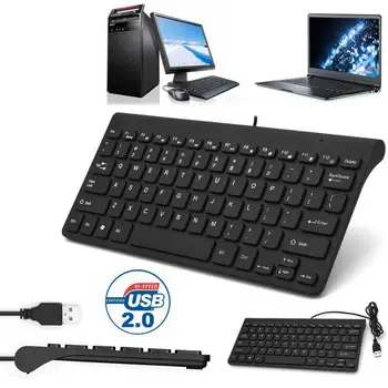 Mini Slim 78-kľúč USB 2.0 Káblové Ultra-tenké Klávesnice Stlmiť Vhodné Pre počítač Mac, PC, Notebook, Home Office Business Travel
