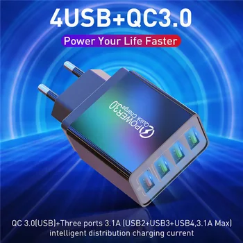 EU/US Plug Rýchle Nabíjanie 3.0 USB Nabíjačka Mobilného Telefónu Nabíjačku Travel Adaptér Pre iphone Samsung Xiao Tablet Huawei Rýchlo Nabíjačka,